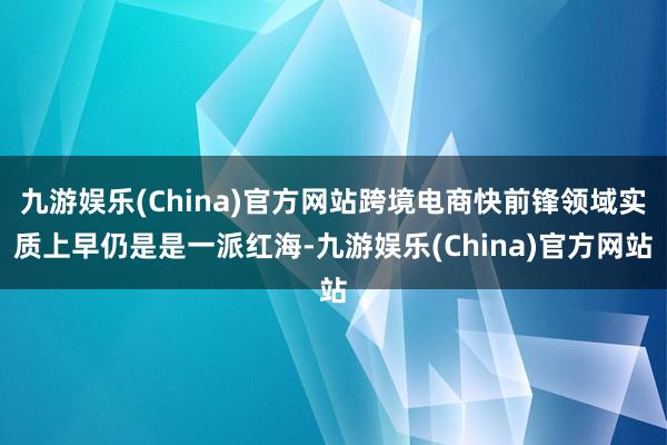 九游娱乐(China)官方网站跨境电商快前锋领域实质上早仍是是一派红海-九游娱乐(China)官方网站