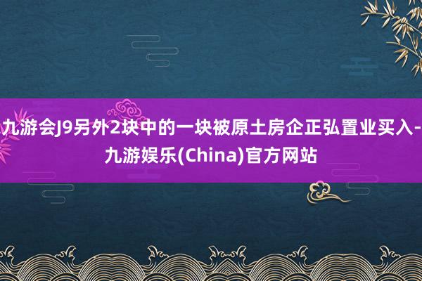 九游会J9另外2块中的一块被原土房企正弘置业买入-九游娱乐(China)官方网站